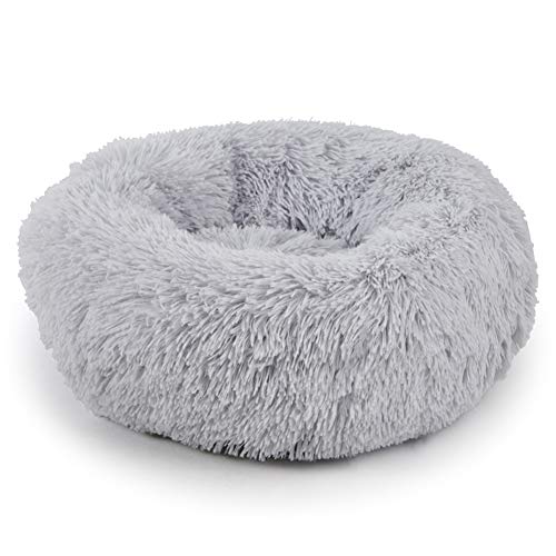 Monba Hundebett Waschbar, Katzenbett Haustierbett Deluxe Haustierbett Matratze Kissen Weiches Warmes Baumwollbett und Anti-Rutsch-Boden Hunde Katzen Sofa-M:60cm-LightGray von Monba