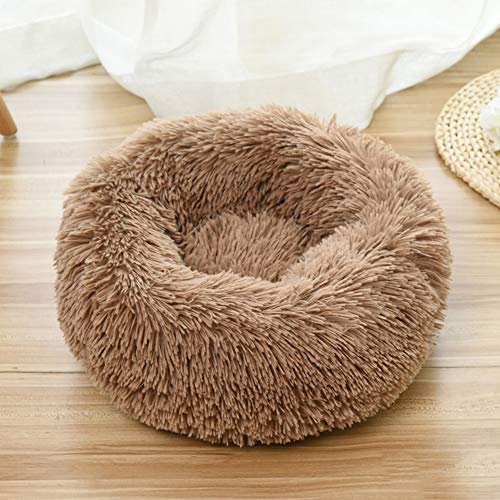 Monba Hundebett mit erhöhtem Rand, Donut-Form, atmungsaktiv, beruhigendes Kissen, warm, gemütlich, Plüsch, für Welpen, Liege von Monba