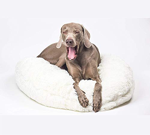 Monba Luxuriöses Flauschiges Hundebett Katzenbett,Weiches Welpenbett Warmes Hundekissen,Doughnut rundes Kuschelbett Hundesofa groß für Katzen,kleine,mittelgroße und groß Hunde,Waschbares von Monba