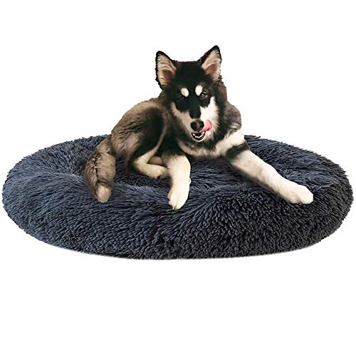 Monba Premium Orthopädisches Haustierbett für große und extra große Hunde,Donut Hundebett Weiches Plüsch Rundes Hundesofa mit Wasserfeste Unterseite,Hundekörbchen waschbar von Monba