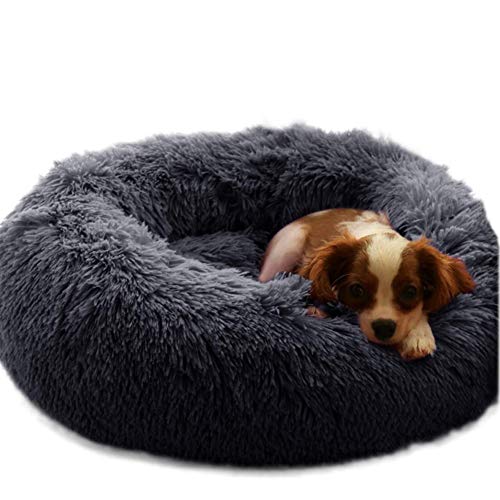 Monba Schöne Hundebett Flauschig Plüsch Katzensofa,Donut Hundekorb für Kleine und Große Haustier,Warme Hundesofa Katzenkissen mit Erhöhter Rand,Sicherer Rutschfester Boden von Monba