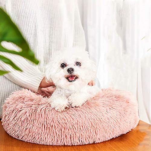 Monba Tierbett Runde Doughnut Flauschige Plüsch Hundebett Katzensofa Gepolstert Hundekorb Hundekissen Waschbar Welpen Schlafsack Höhlenbett Schlafplatz von Monba