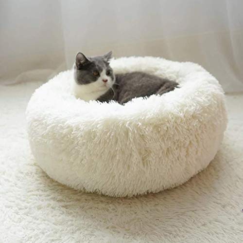 Monba Weiches Plüsch-Katzenbett für kleine Hunde, Donut-Bett mit rutschfester Unterseite, warmes orthopädisches Kissen für Kätzchen und Welpen, maschinenwaschbar, Größe XS: 40 cm von Monba