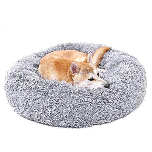 Rundes Haustierbett, waschbares Hundebett, Plüschnest, warm, weiches Kissen, Donut-Kuscheltier für Katzen, kleine, mittelgroße und große Hunde, orthopädische Hundehütte von Monba