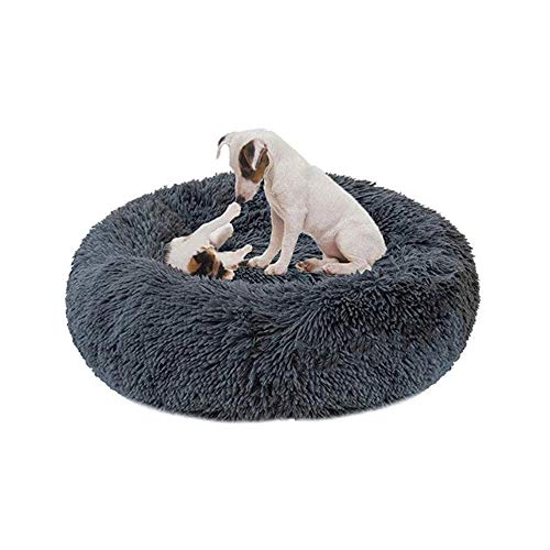 Rundes Haustierbett, waschbares Hundebett, Plüschnest, warm, weiches Kissen, Donut-Kuscheltier für Katzen, kleine, mittelgroße und große Hunde, orthopädische Hundehütte von Monba