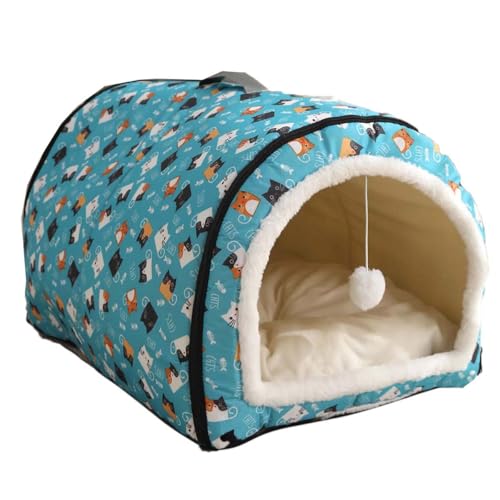 Monbaer Dog House 2-in-1 faltbares, selbstwärmendes Hundebett mit abnehmbarem Kissen gegen Angst, für den Winter, warm, Haustierhöhle, beruhigendes Iglu-Nest für Hunde, Welpen, Katzen (XS: 40 x 30 x von Monbaer