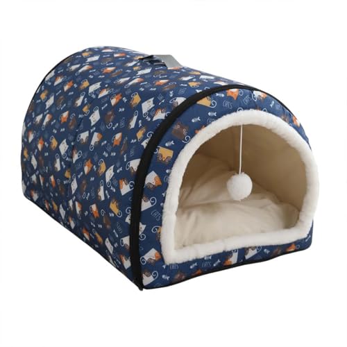 Monbaer Hundehütte, 2-in-1, faltbares, selbstwärmendes Hundebett mit abnehmbarem Kissen gegen Angst, Winter, warm, Haustierhöhle, beruhigendes Iglu-Nest für Hunde, Welpen, Katzen (XL: 75 x 50 x 50 cm, von Monbaer