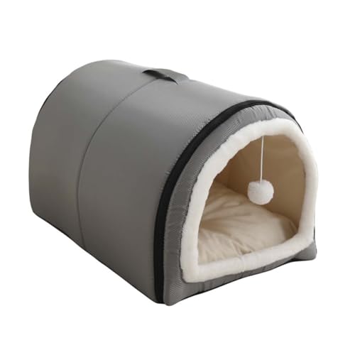 Monbaer Hundehütte, 2-in-1, faltbares, selbstwärmendes Hundebett mit abnehmbarem Kissen gegen Angst, Winter, warm, Haustierhöhle, beruhigendes Iglu-Nest für Hunde, Welpen, Katzen (XL: 75 x 50 x 50 cm, von Monbaer