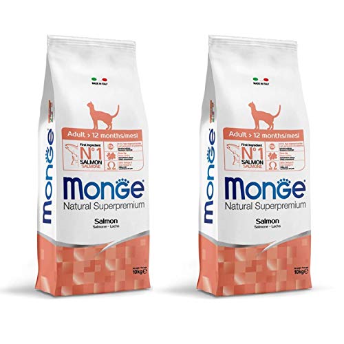 Monge Katze Natural Superpremium Erwachsene 10 kg mit Lachs - 2 Säcke von Monge Superpremium