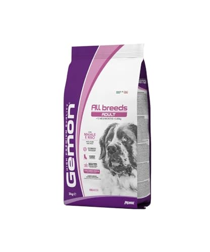 Gemon All Breeds Adult mit Schweinefleisch und Reis Kroketten für Hunde Erwachsene 3 kg von Monge