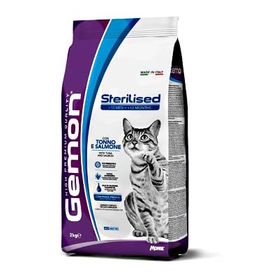 Gemon erwachsene Katze, Sterilisiert, mit Thunfisch und Lachs, 2 kg von Monge