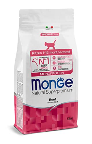 MONGE Katzenkreuz Kitten Monoprotein Rindfleisch 1,5 kg von Monge