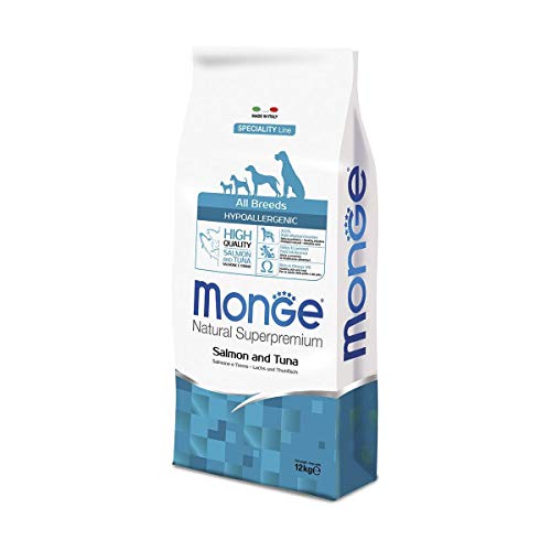 MONGE Natural Superpremium – All Breeds Hypoallergenic mit Salmon und Tonno – Angebot 2 Säcke à 12 kg von Monge