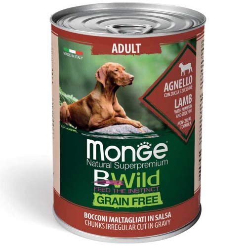 Monge Bwild Getreide Free Adult Lamm mit Kürbis und Zucchini, 400 x 24 Stück von Monge