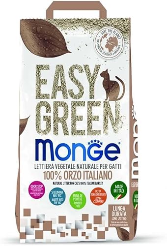 Monge Easy Green Katzenstreu, 100% italienische Gerste, organische natürliche Klumpstreu für Katzen von Monge