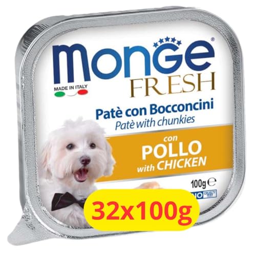 Monge Fresh Dog Nasspastete mit Hühnchen - 32 x 100 g von Monge