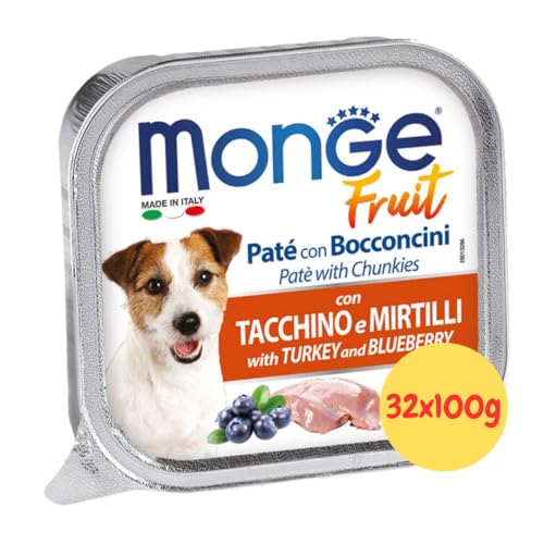 Monge Fruit Nassfutter Hund Pastete und Leckerli mit Truthahn und Blaubeeren - 32x100g.jpg von Monge