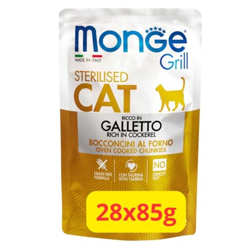 Monge Grill Sterilised Katze Hahn - 28 x 85 g von Monge