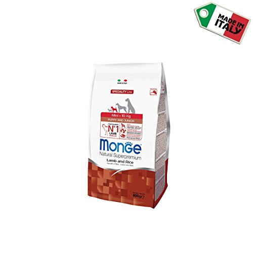 Monge Mini Puppy & Junior 800 g (Lamm) – Kroketten Super Premium der Lamm für Welpen Hund, monoproteico, 100% Natur von Monge