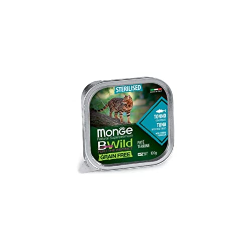 Monge Natural Superpremium STERILISED Tuna with Vegetables, Katzenfutter für sterilisierte Katzen (Nassfutter für Katzen mit Thunfisch und Gemüse, getreidefrei, 100 g) von Monge