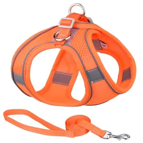 ComfortFit Dog Harness - Breathable Mesh Vest with Reflective Strips, Adjustable Soft Harness for Safe and Easy Control - Lightweight and Quick to Put On. Orange von Mongohlah