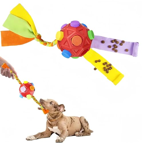 Monivi Schnüffelball für Hunde – Hundespielzeug, interaktiver Leckerli-Ball und langsamer Futterspender für kleine bis große Hunderassen, Schnüffelball für Hunde zur Angstlinderung, Training von Monivi