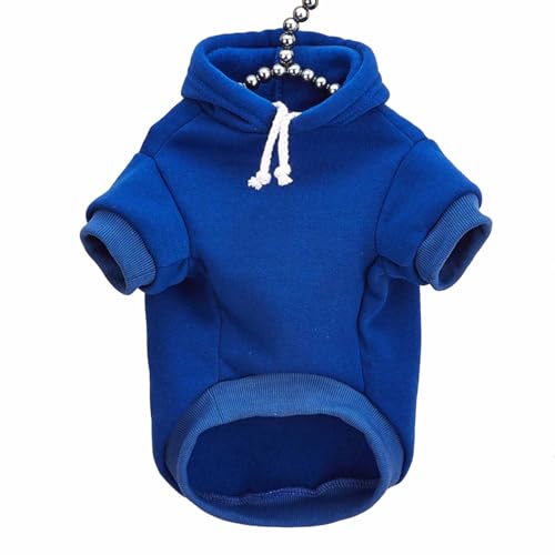 Monkimau Hundepullover Hoodie für kleine bis große Hunde – Warmer Fleece – Herbst- und Winterkleidung – XS bis XXXL – 10 Farben (Blau, 2XL) von Monkimau