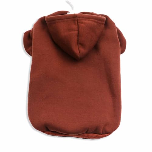 Monkimau Hundepullover Hoodie für kleine bis große Hunde – Warmer Fleece – Herbst- und Winterkleidung – XS bis XXXL – 10 Farben (Braun, L) von Monkimau