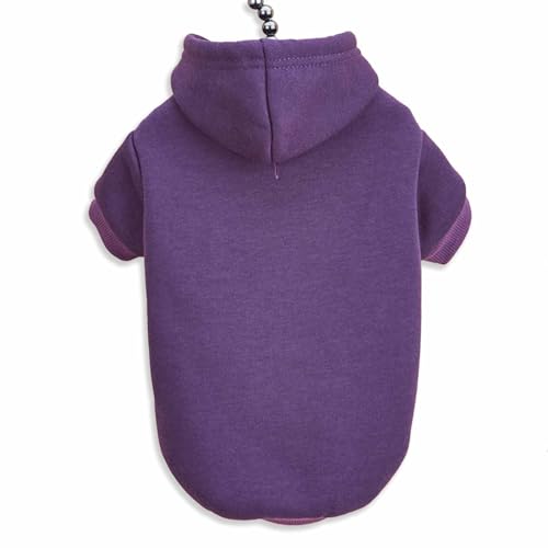 Monkimau Hundepullover Hoodie für kleine bis große Hunde – Warmer Fleece – Herbst- und Winterkleidung – XS bis XXXL – 10 Farben (Lila, M) von Monkimau