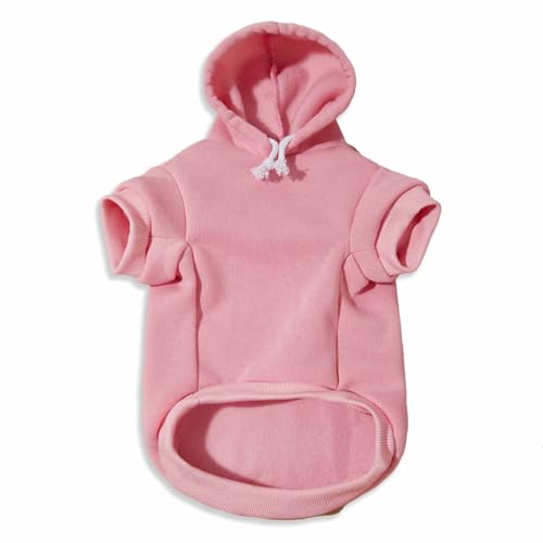 Monkimau Hundepullover Hoodie für kleine bis große Hunde – Warmer Fleece – Herbst- und Winterkleidung – XS bis XXXL – 10 Farben (Rosa, L) von Monkimau