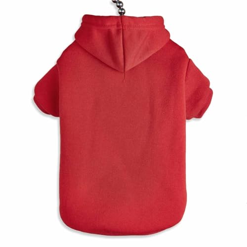 Monkimau Hundepullover Hoodie für kleine bis große Hunde – Warmer Fleece – Herbst- und Winterkleidung – XS bis XXXL – 10 Farben (Rot, 2XL) von Monkimau