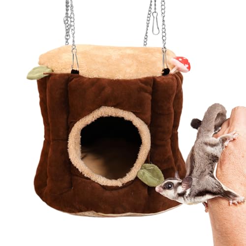 Hängematte für kleine Haustiere, Flanell-Hamsterbett, Tierschutz, weiche, runde Kuppel, hängbar, Winter-Hamsterzubehör, bequem für Frettchen, Kaninchen, To , Katze, Igel von Monozoz