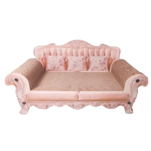 Katzenbett aus Pappe - 60 x 24 cm großes Kratzbrett-Loungebett,Kratzbrett für Katzen, Lounge-Bett, kein Schmutz, rosa Katzen-Kratzbrett aus Pappe für Hauskatzen Monozoz von Monozoz