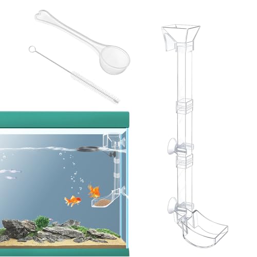 Monozoz Aquarium Garnelen Fütterungsrohr | Aquarium Fisch Feeder Tube Kit mit durchsichtiger Futterschale | Garnelen-Futterschale und Saugnapf, Aquarium Fisch Feeder Tube Kit von Monozoz