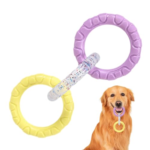 Monozoz Hundering-Spielzeug, Hunde-Schleppspielzeug - Tough Toys Hundering - Tauziehen-Puller, zahnbeständig, 3 Ringe, interaktives Hundespielzeug, Haustier-Übungszubehör für kleine, mittel ße von Monozoz