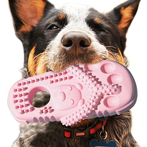 Monozoz Hundezahnspielzeug - Interaktives Slipper-Shaped Puppy Beißring - Hund Kauspielzeug für Zähne Zähneputzen, Zähneknirschen Spielzeug für Katzen Hunde von Monozoz