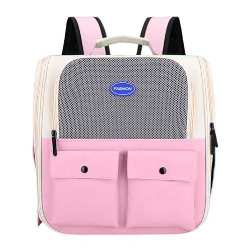 Monozoz Katzenrucksack, Katzenrucksackträger - Großer atmungsaktiver Mesh-Tierrucksack, mehrere Taschen | Faltbare Katzentasche, Hasentrage mit Hüftgurten für Spaziergänge im Freien, Wanderreisen von Monozoz