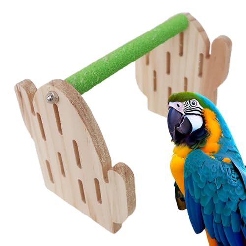 Monozoz Papageienständer, Vogelständer, Spielständer aus Holz für Vögel, Vogelkäfig-Übungsspielzeug, Sittichkäfig-Zubehör, Vogelstangenständer für Nymphensittiche, Turteltauben von Monozoz