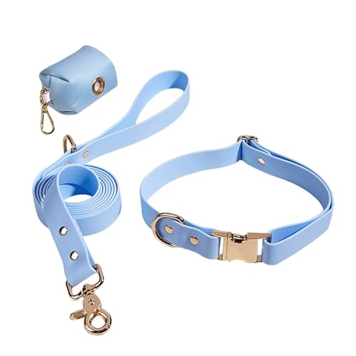 Monozoz Pet Dog Collars | Haustierhalsbänder mit Hundeleinen - Hundehalsband und Leine Passendes Set mit einem Kotbeutelhalter für kleine, mittelgroße Haustiere und Welpen von Monozoz