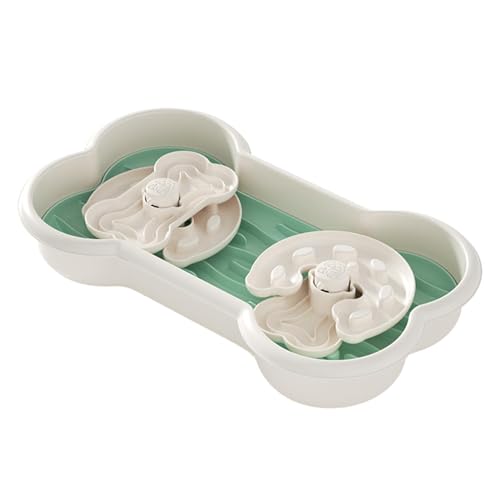 Monozoz Slow Feeders für Hunde | Anti-Erstickungs-Knochenförmiger langsamer Futternapf - Hundefutter Slow Feeder Bowl, Rutschfester interaktiver Hunde-Puzzle-Futterspender für drinnen und draußen von Monozoz