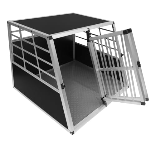 Auto Hundetransportbox große Doppelbox Hundebox Transportbox Gitterbox Fahrzeugbox Kofferraumbox Katzen Hunde Aluminium Trapez von Monster Shop