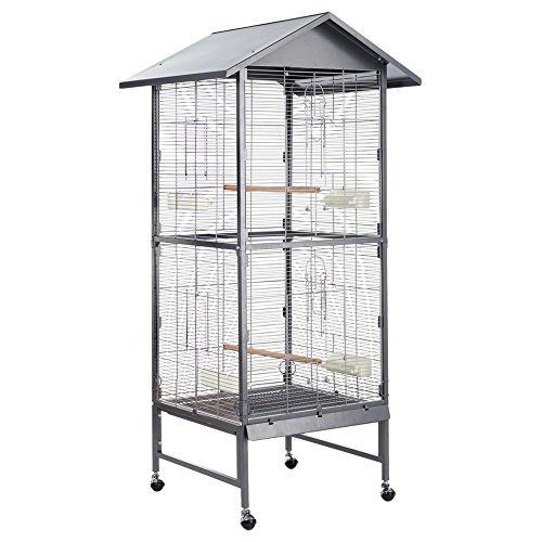 Montana Cages | Vogelvoliere Voliere Vogelkäfig Vogelhaus Käfig Villa Casa 60 - Antik/Platinum von Montana Cages