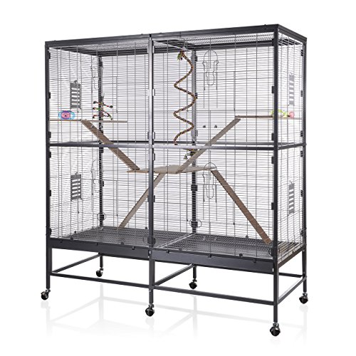 Montana Cages | Nagervoliere, Nagerkäfig XXL Sevilla 150, 6 Lenkrollen, für Ratten & Degus, der Rattenkäfig, Nagervoliere, Deguvoliere, AVILON Pulverbeschichtet, Antik Edition, ca. 150 x 65 x 161 cm von Montana Cages