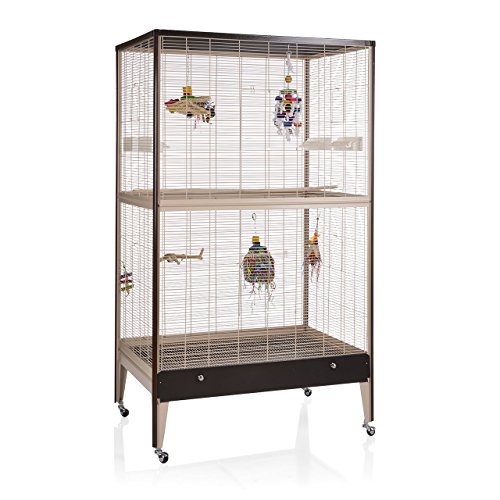 Montana Cages | Voliere, Käfig, Vogelvoliere Happy Home Choco-Vanilla 99B | ca. 99 x 71 x 170 cm von Montana Cages