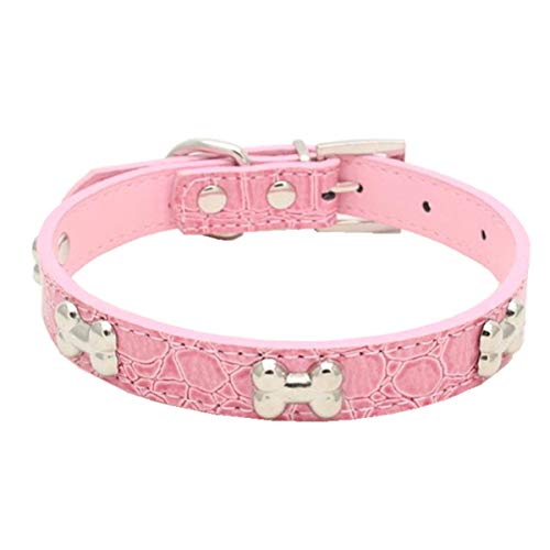 Moonbaby Haustier Hund liefert Leder Haustier Halskette Zubehör Hundehalsband Rosa L von Moonbaby