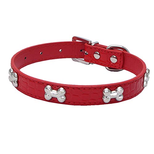 Moonbaby Haustier Hund liefert Leder Haustier Halskette Zubehör Hundehalsband rot M von Moonbaby