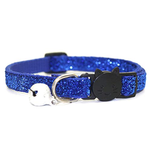 Moonbaby Mit Bell Breakaway verstellbaren Pailletten Pet Collar Neck Strap Cat Pet Supplies Blau von Moonbaby