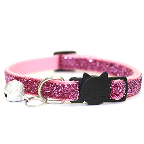 Moonbaby Mit Bell Breakaway verstellbaren Pailletten Pet Collar Neck Strap Cat Pet Supplies Rosa von Moonbaby