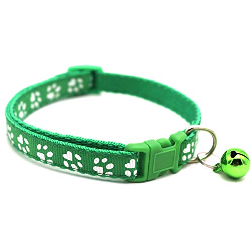 Moonbaby Pet Dog Cat Collar Verstellbare Schnallen mit Bell Pet Supplies Zubehör für kleine Hunde Dunkelgrün von Moonbaby