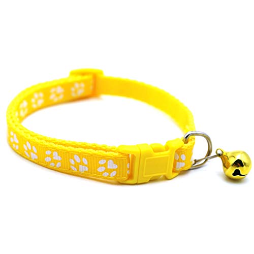 Moonbaby Pet Dog Cat Collar Verstellbare Schnallen mit Bell Pet Supplies Zubehör für kleine Hunde Gelb von Moonbaby